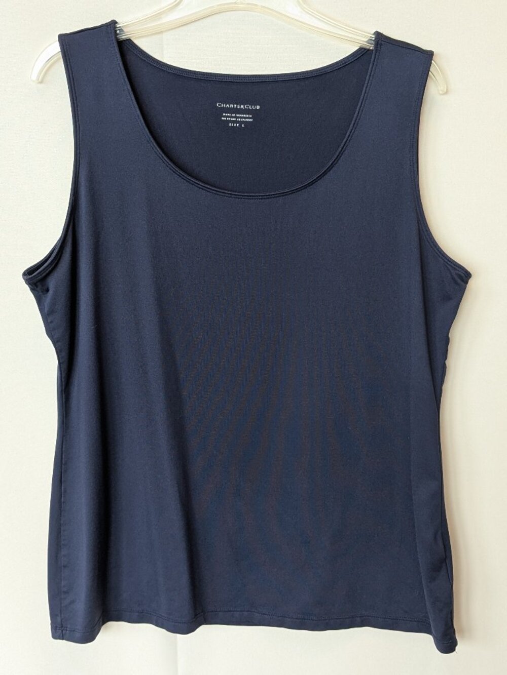 Charter Club Navy Blue Stretch Tank Top
